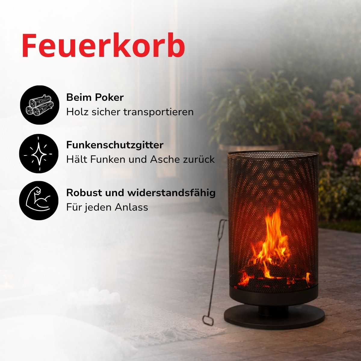 Fire Basket D44,5X72,5Cm St