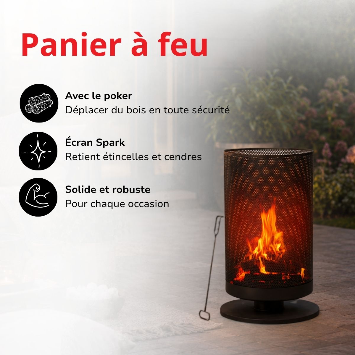 Fire Basket D44,5X72,5Cm St