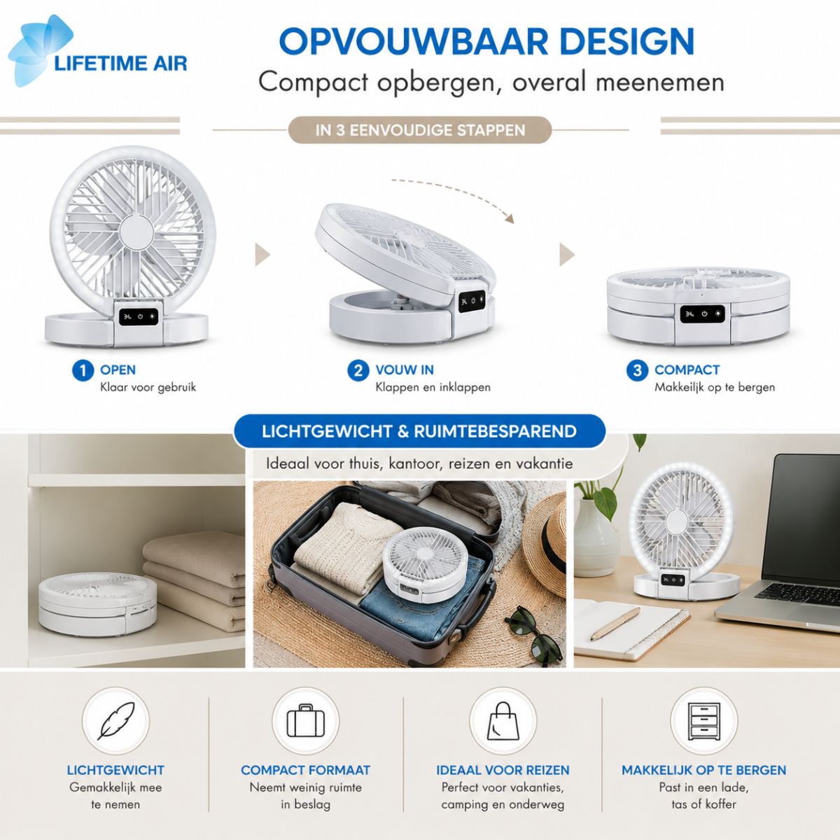 Fan Table Usb 1200Mah