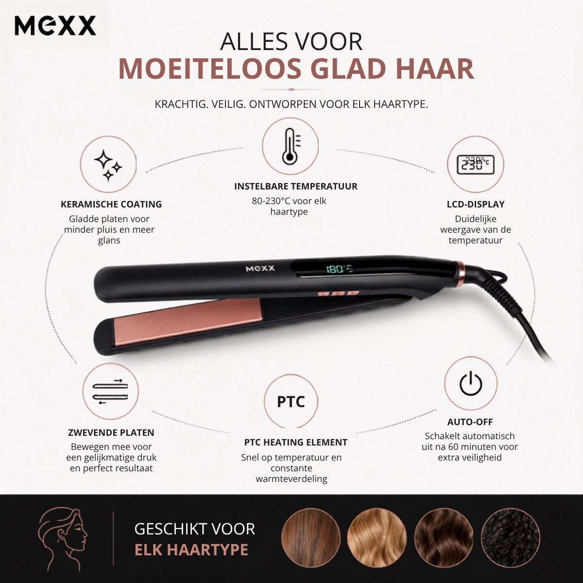 Hair Straightener Led + Temp C