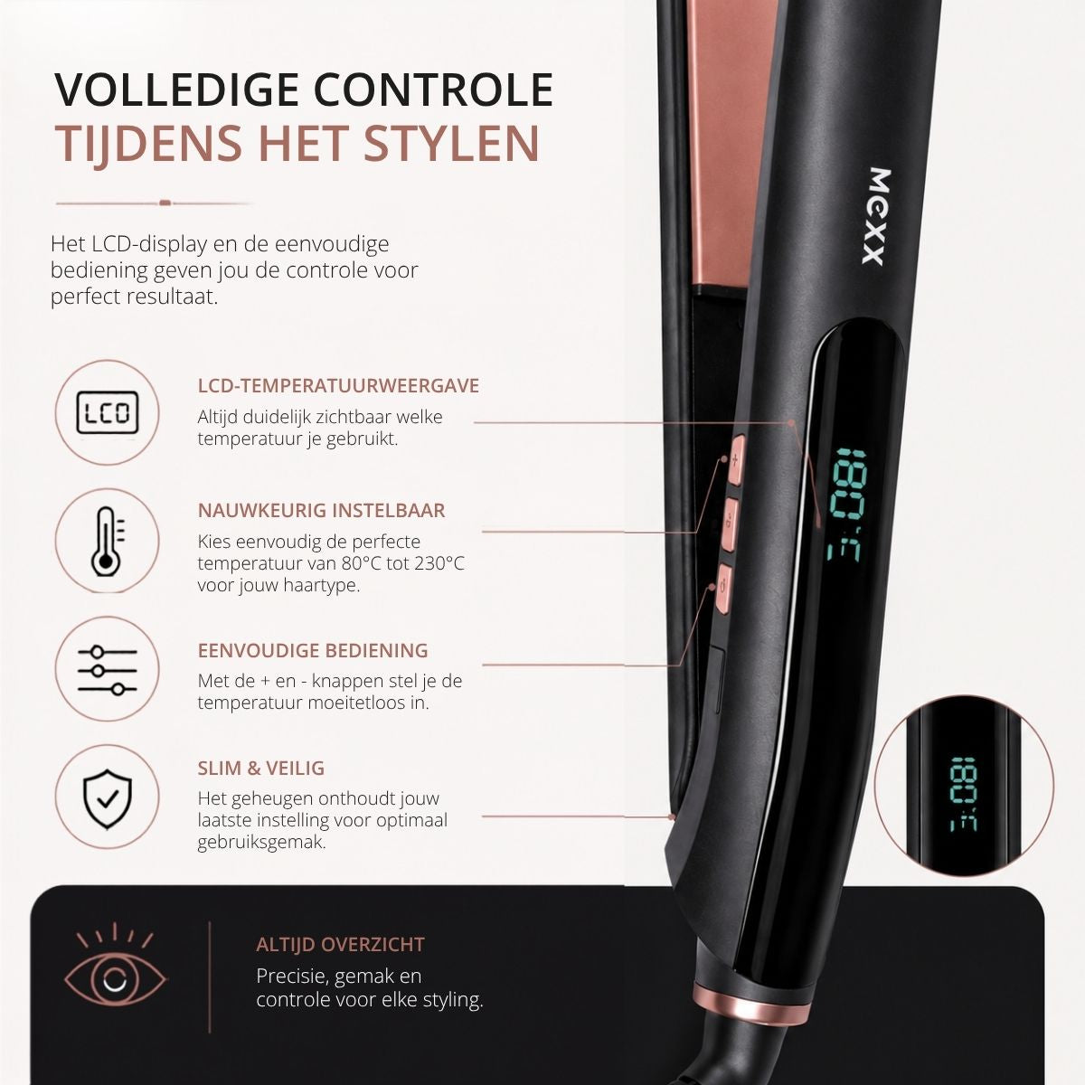 Hair Straightener Led + Temp C