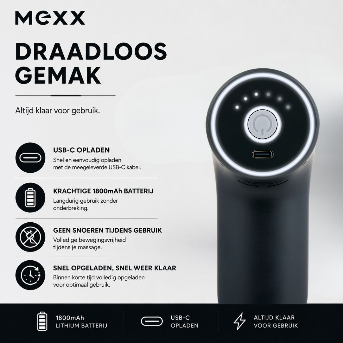 Massage Gun 4 Heads Rechargeab