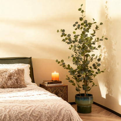 Eucalyptus In Pot Green - H150Xd30Cm