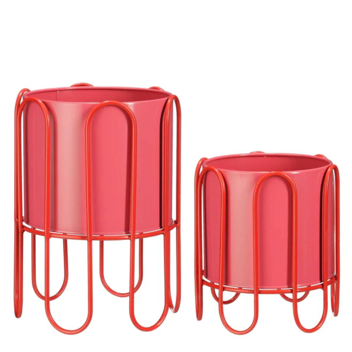 Dione Pot Round Red Set Of 2 - H35Xd25,5Cm