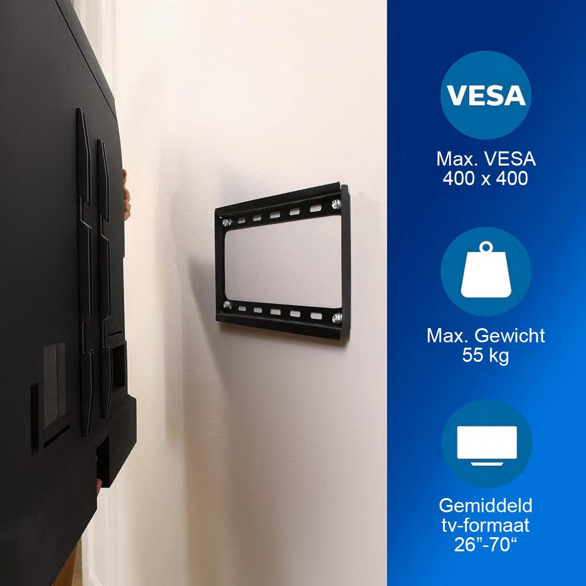 Philips Tv-Beugel Sqm5226/00 - 26 Tot 70 - Max 55 Kilo - Vast - Vesa - Lcd, Led, Oled En Qled - Plat