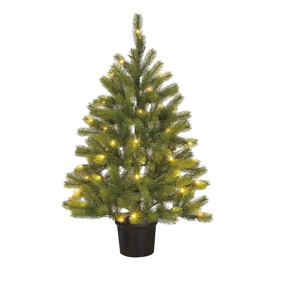 Nagoya Potted Artificial Christmas Tree With Led Lights - H90 X Ø55 Cm - Green