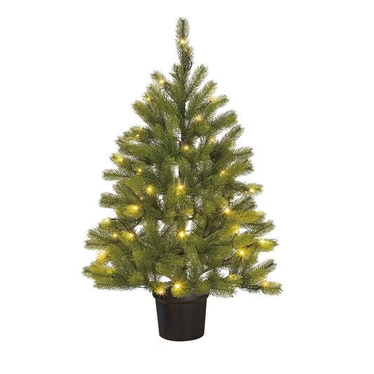 Nagoya Potted Artificial Christmas Tree With Led Lights - H90 X Ø55 Cm - Green