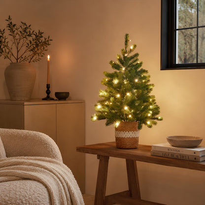 Nagoya Potted Artificial Christmas Tree With Led Lights - H90 X Ø55 Cm - Green