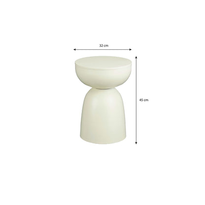 Elliot Bijzettafel - H45 X Ø32 Cm - Ijzer - Off-White