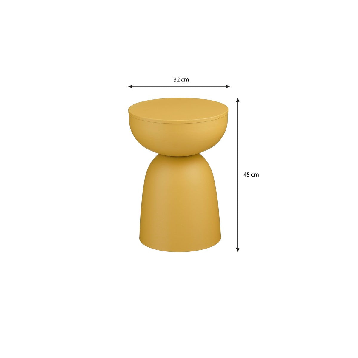 Elliot Bijzettafel - H45 X Ø32 Cm - Ijzer - Oker
