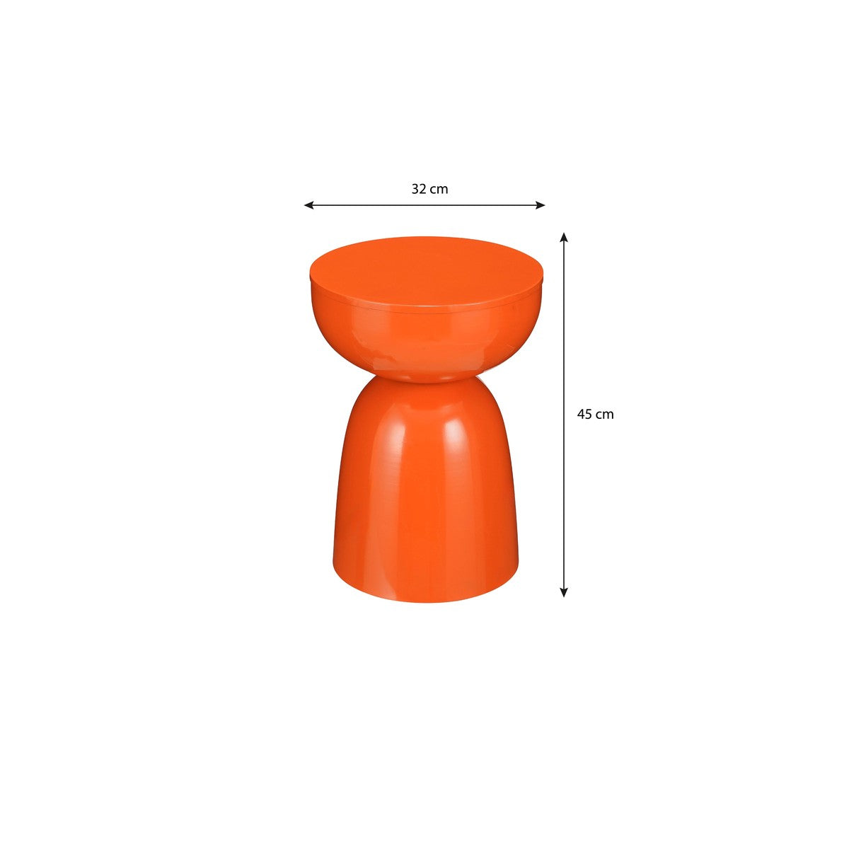 Elliot Bijzettafel- H45 X Ø32 Cm - Ijzer - Oranje