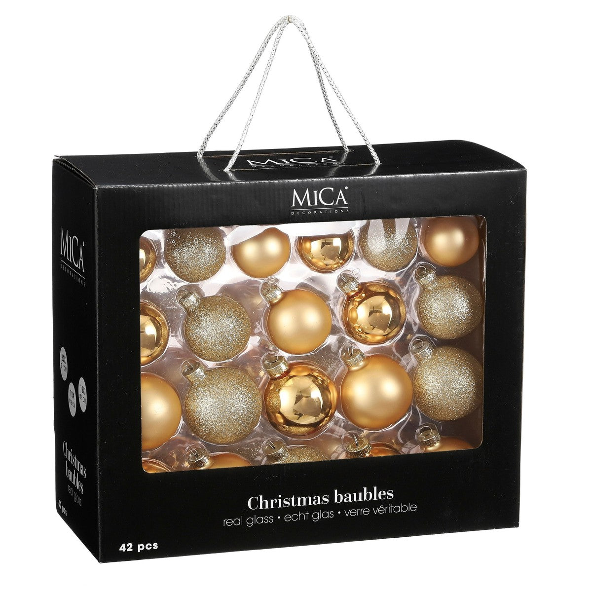 Christmas Baubles Set - 42 Pieces - Ø7 Cm - Gold
