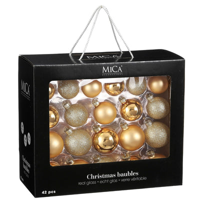 Christmas Baubles Set - 42 Pieces - Ø7 Cm - Gold