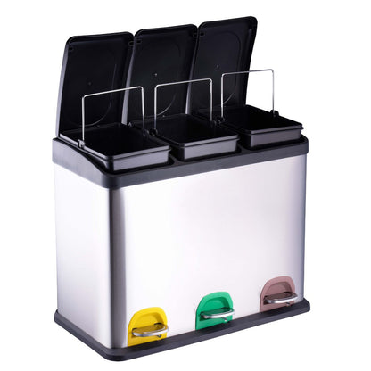 Pedal Bin 3X15L 4Pc
