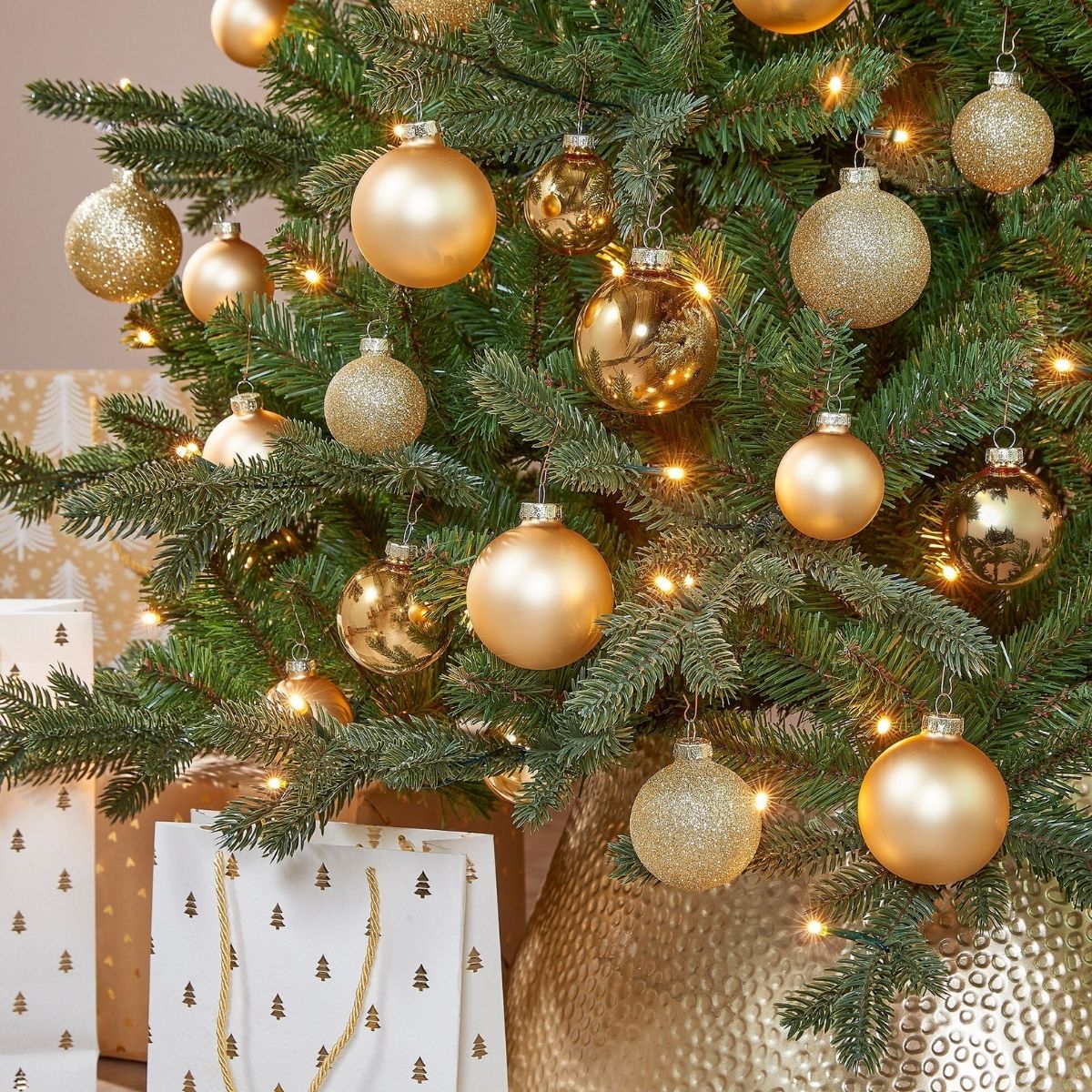 Christmas Baubles Set - 42 Pieces - Ø7 Cm - Gold