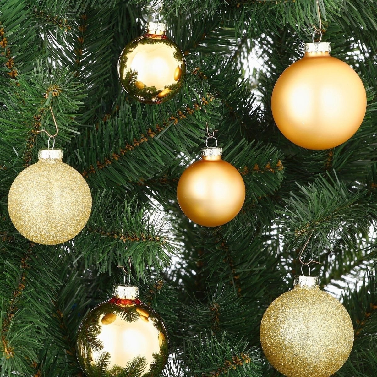 Christmas Baubles Set - 42 Pieces - Ø7 Cm - Gold