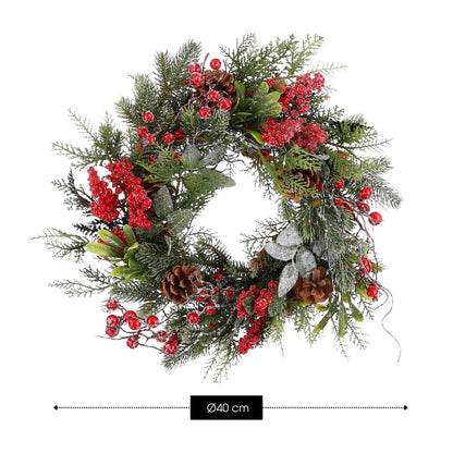 Randell Christmas Wreath - Ø40 Cm - Red