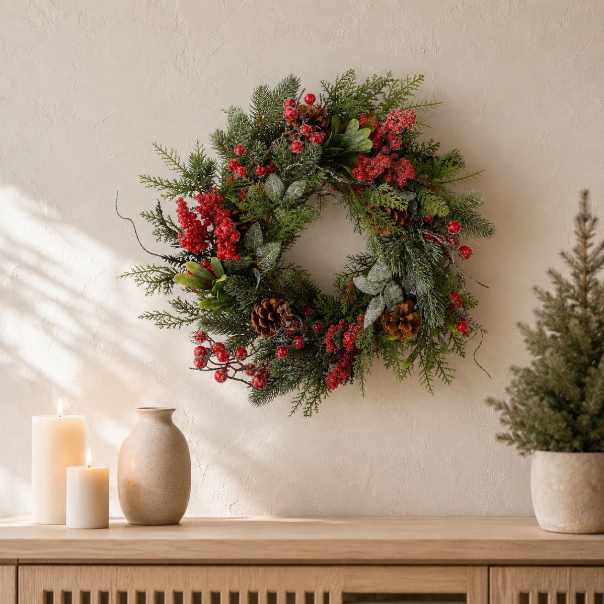 Randell Christmas Wreath - Ø40 Cm - Red
