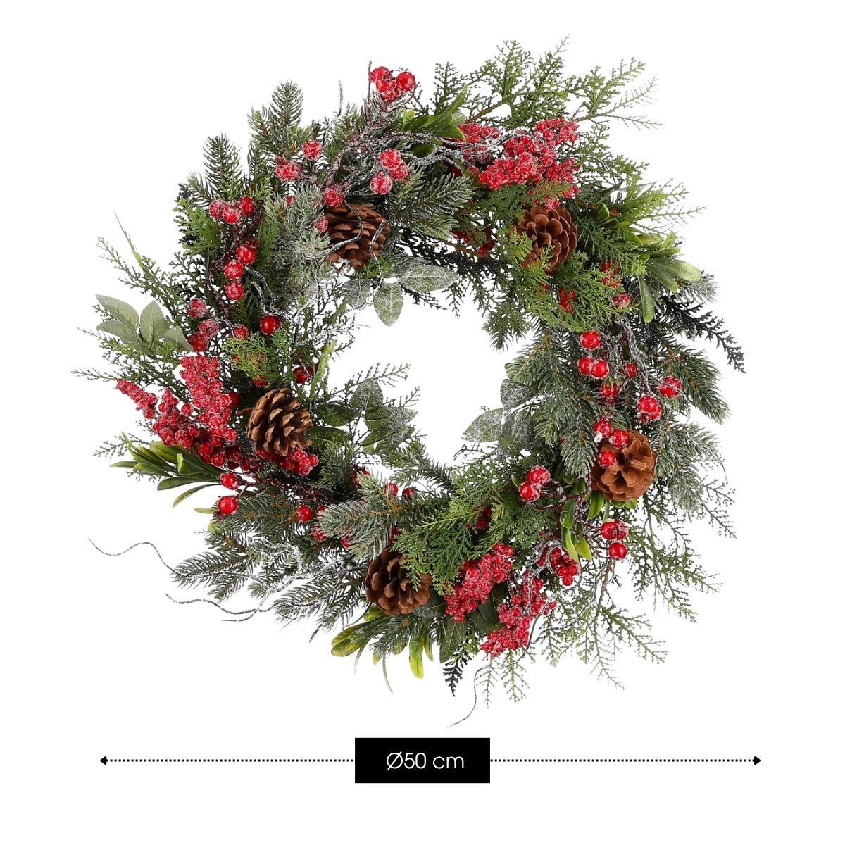 Randell Christmas Wreath - Ø50 Cm - Red