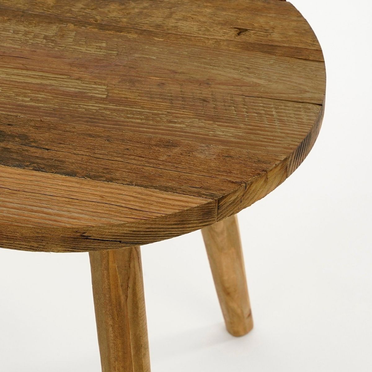 Bold Side Table Recycled Wood Brown - H28Xd26Cm