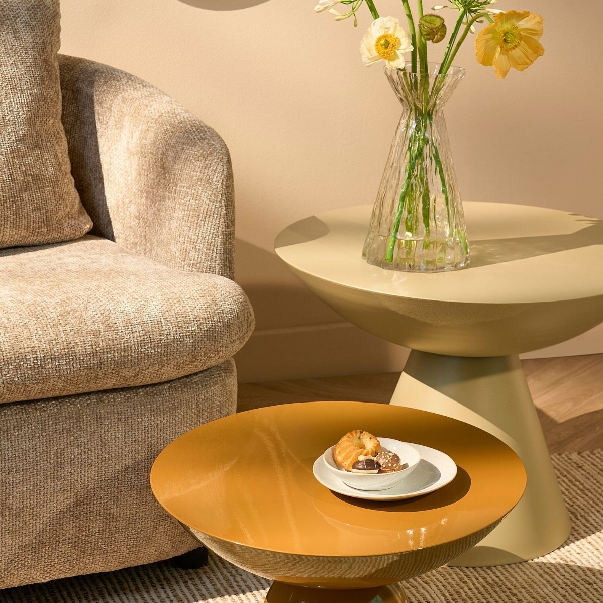 Celise Table Beige - H44Xd59Cm