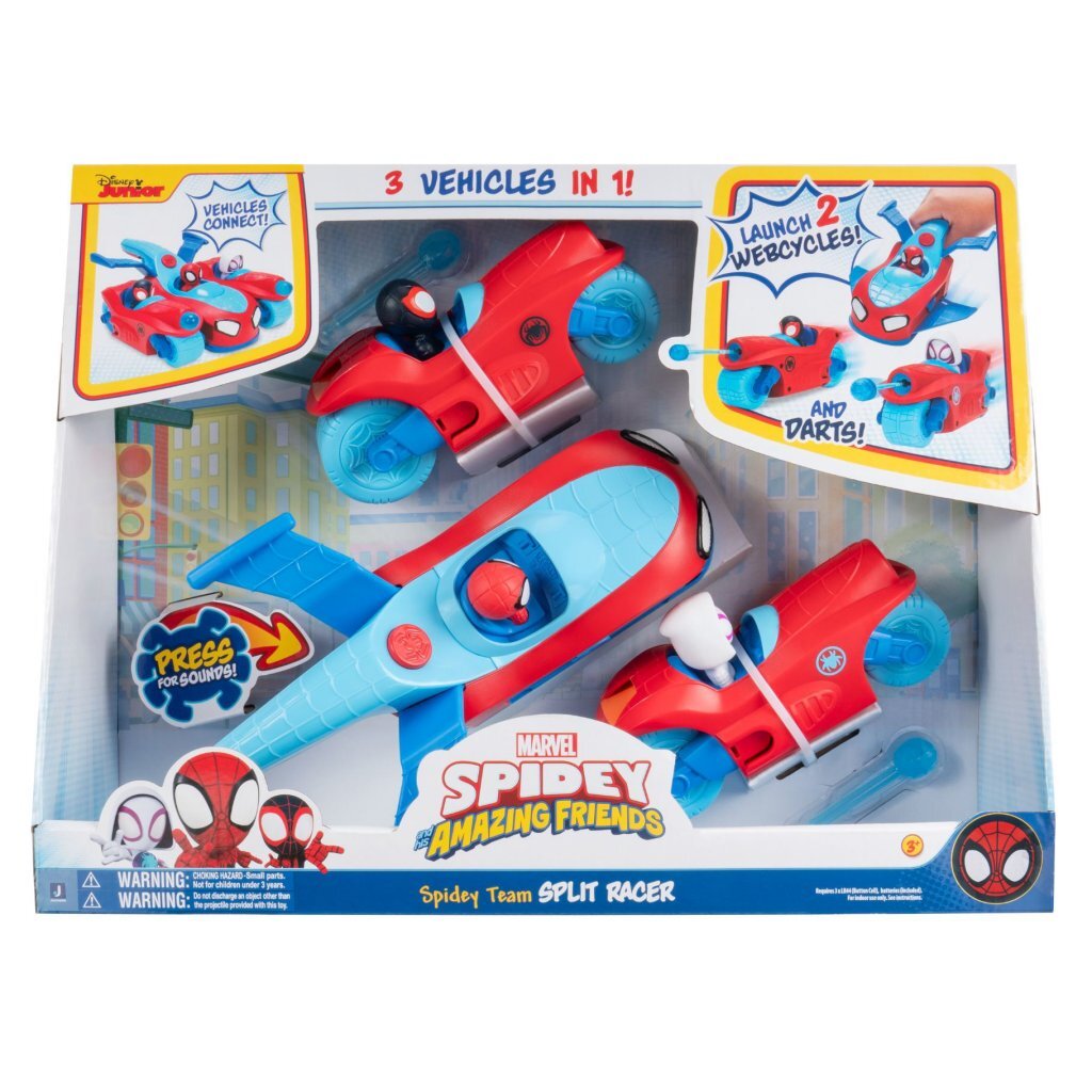 Disney Junior Marvel Spidey And Friends Web Team Split Racer Voertuig