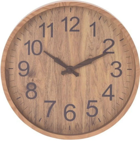 Wandklok - Lichtbruin - Houtlook - 30Cm