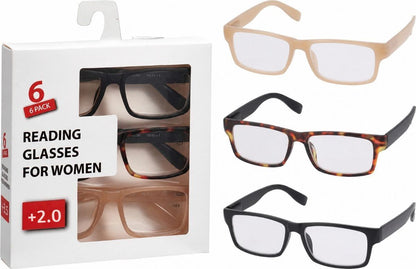 Leesbril +2.0 - Set Van 6 - Dames