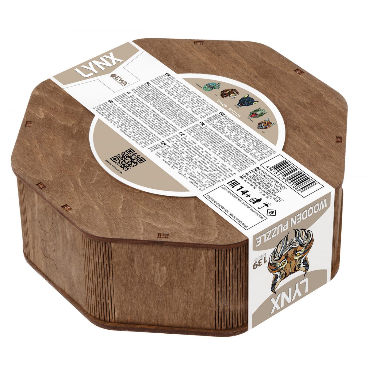 Eco Wood Art (Ewa) Houten Legpuzzel Lynx, 1089, 35X28X0.5Cm Wooden Box