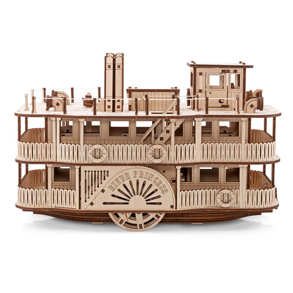 Eco Wood Art (Ewa) 3D Houten Puzzel Paddle River Princess Steamer, 3397, 35×20×22,5Cm