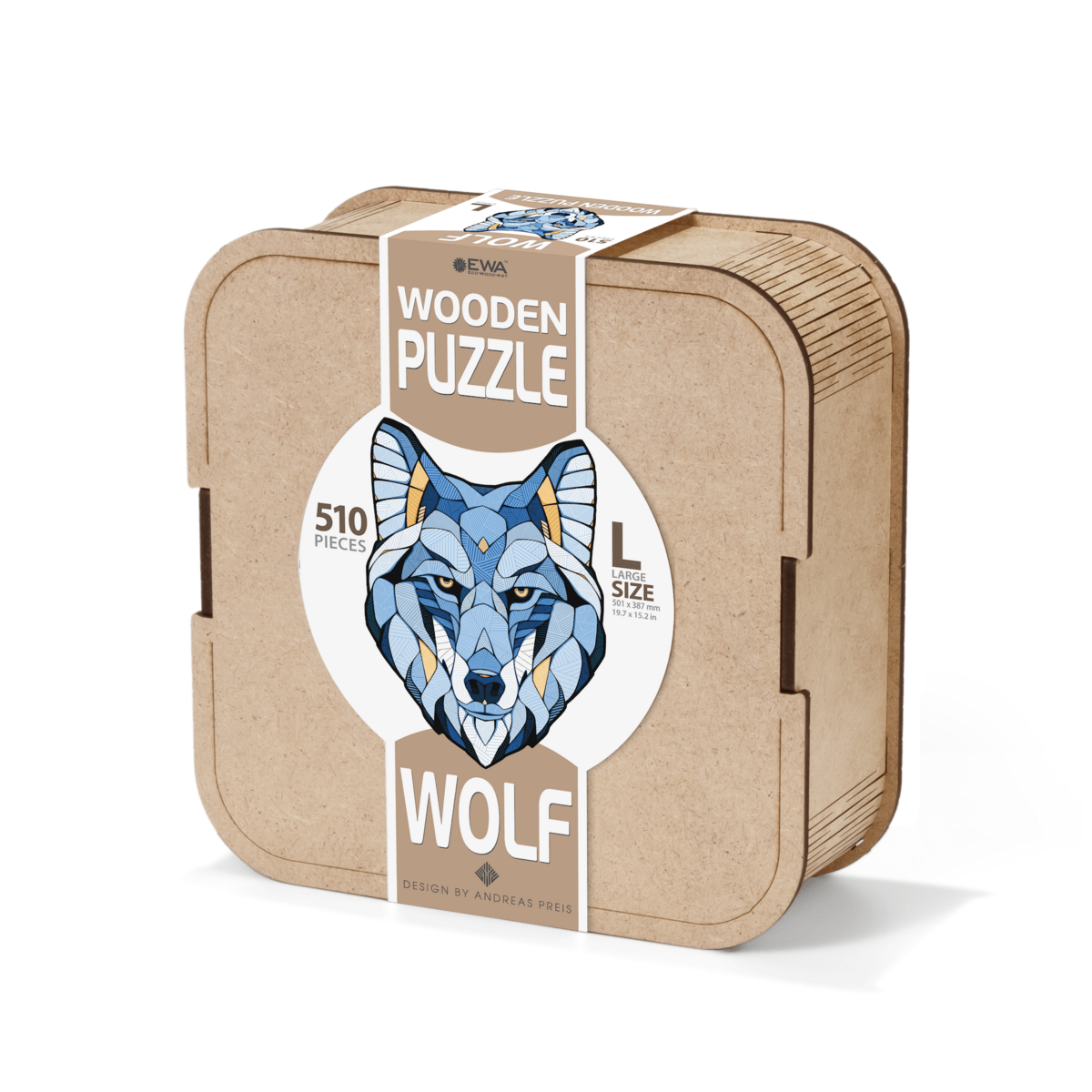 Eco Wood Art (Ewa) Houten Legpuzzel Wolf, Size L, 3502, 50,1X38,7X0,4Cm