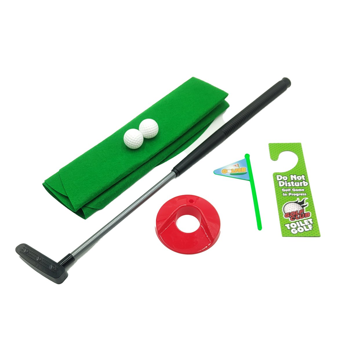 Mad Monkey - Minigolfspel Met Clubs En Ballen Toiletgolfset, Toiletminigolf