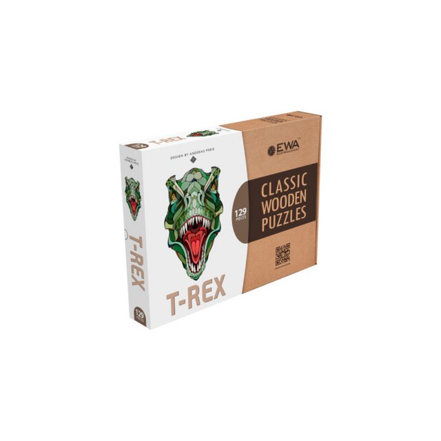 Eco Wood Art (Ewa) Houten Legpuzzel, T-Rex, 1218, 40X24X0,5Cm Kartonbox