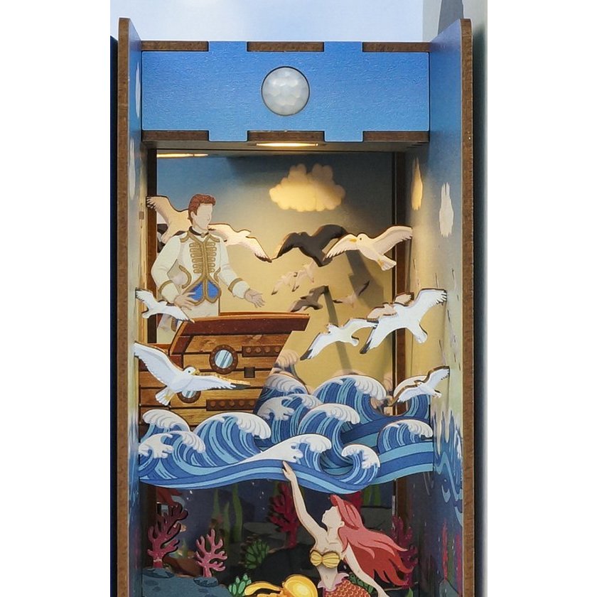 Tonecheer, Diy Book Nook, The Little Mermaid Bookend, Tq112, 18,2X8X24,5Cm