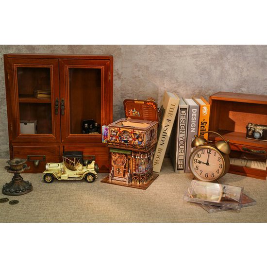 Tonecheer, Diy 3D Houten Puzzel Desk Bin, Punk Bar, Tq183,15X14X25Cm