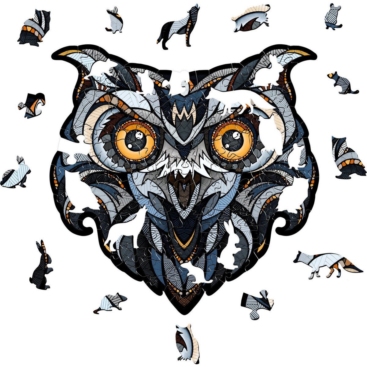 Eco Wood Art (Ewa) ,Houten Legpuzzel Eagle-Owl, Size M, 3601, 27,8X28,1X0,4Cm