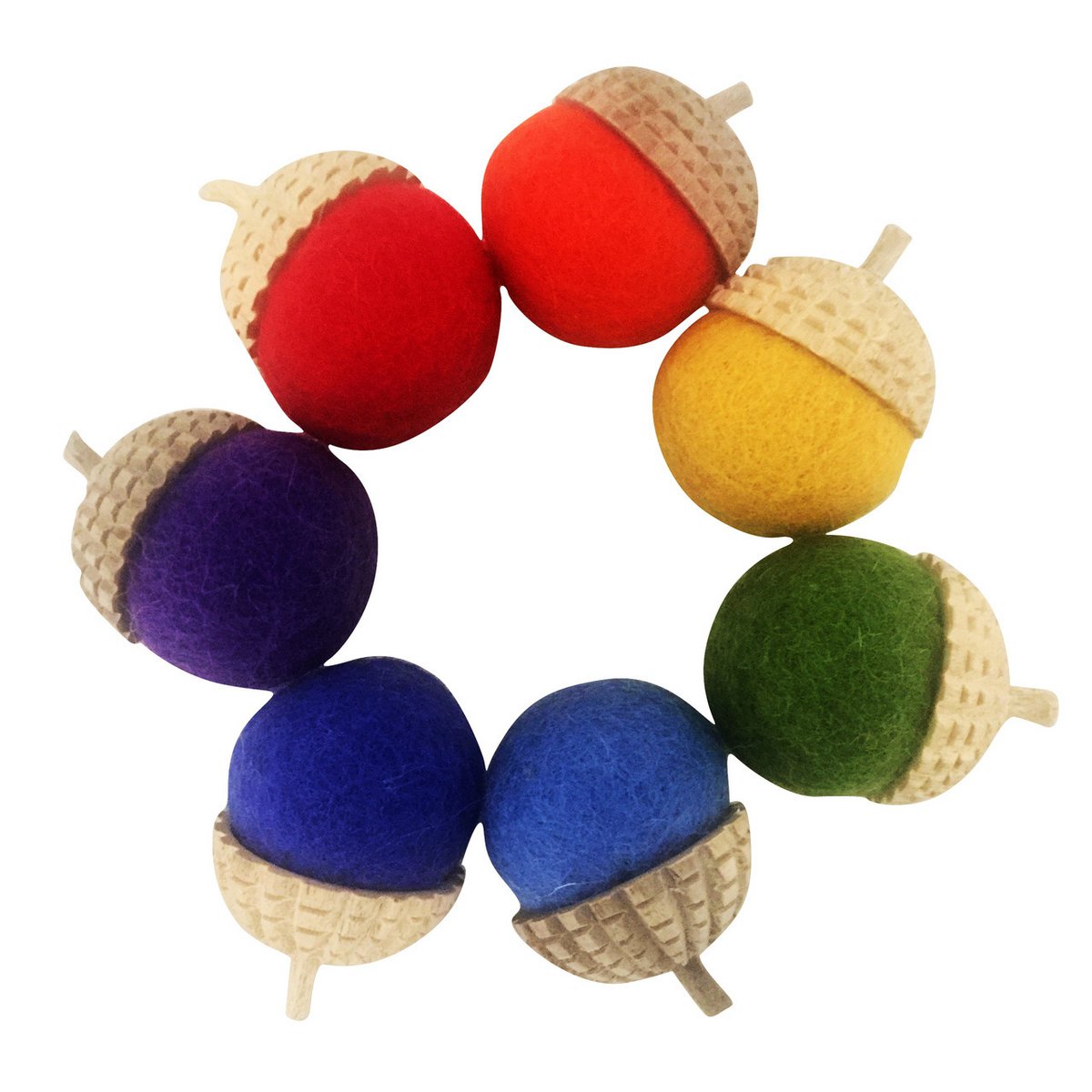 Rainbow Acorns/7Pc