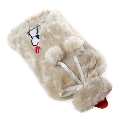 Biggdesign Dogs Beige Warmwaterkruik Met Zachte Pluche Hoes 68 Oz