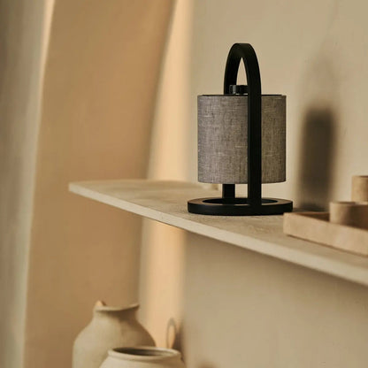 River Zwart En Grijze Houten Oplaadbare Lamp