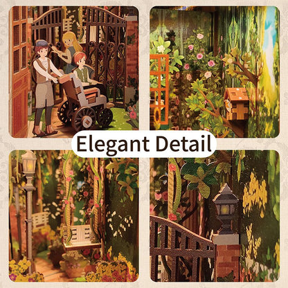 Tonecheer, Diy Book Nook, The Secret Garden Bookend, Tq122, 18,2X8X24,5Cm
