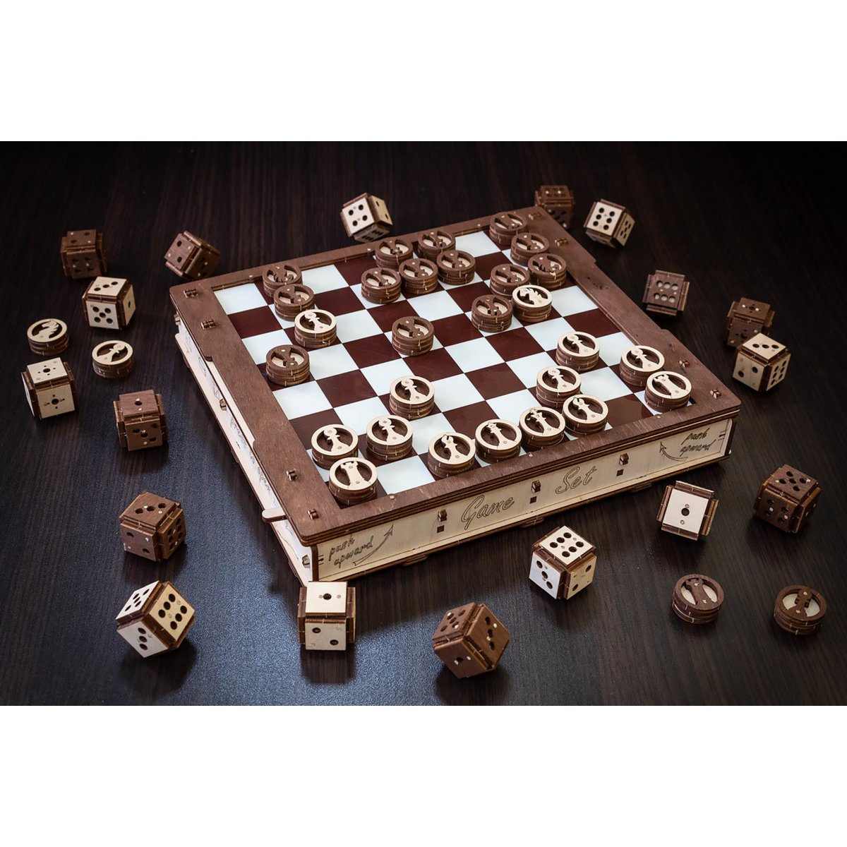 Eco Wood Art (Ewa) Gameset, Schaak En Damset, 0587, 25X28,5X4,2 Cm