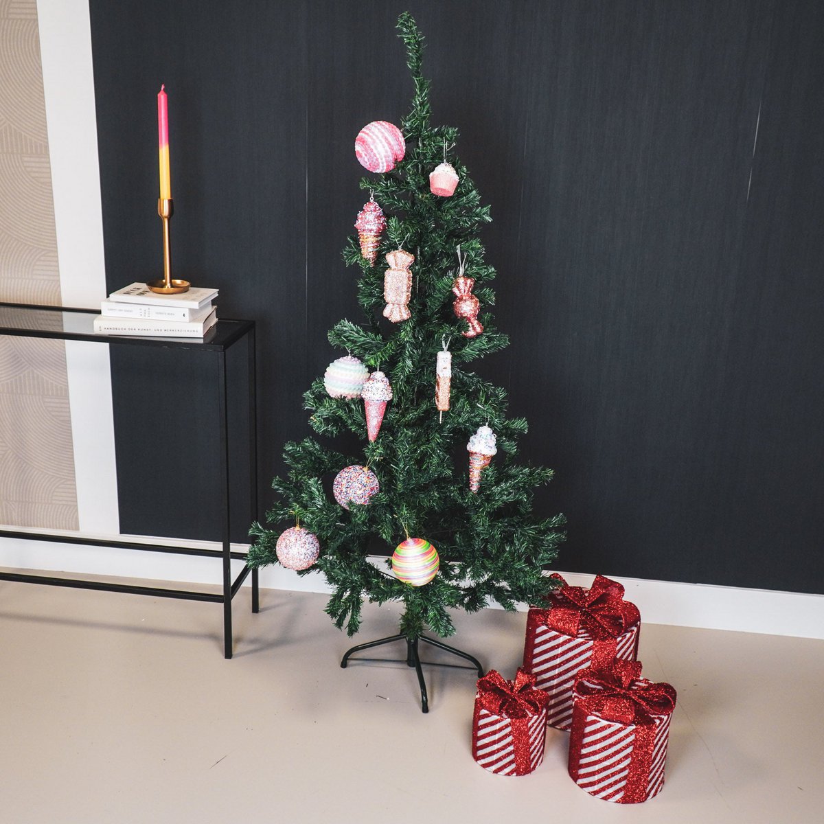 Led Xmas Gift - S3 - Polysenee - Rood/White -15/20/25Cm