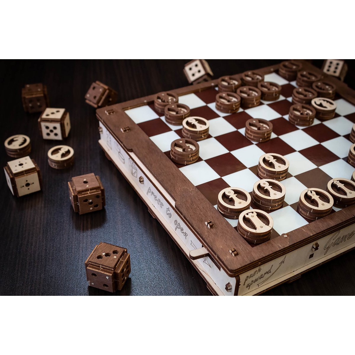 Eco Wood Art (Ewa) Gameset, Schaak En Damset, 0587, 25X28,5X4,2 Cm