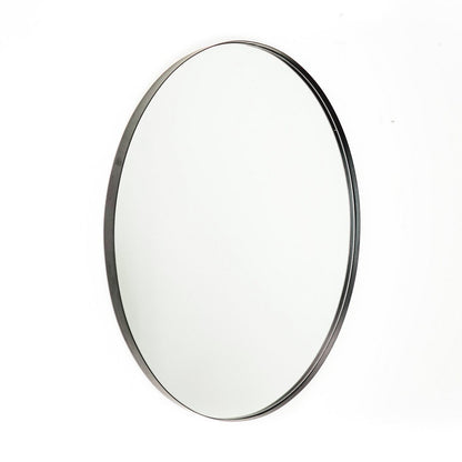 Spiegel - Wandspiegel Rond Ø80 Cm –Metalen Rand - Zwart