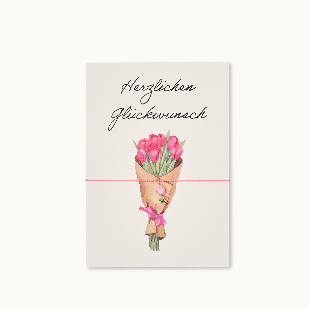 Armbandkaart: Gefeliciteerd Tulp