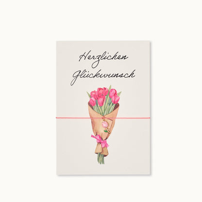 Armbandkaart: Gefeliciteerd Tulp