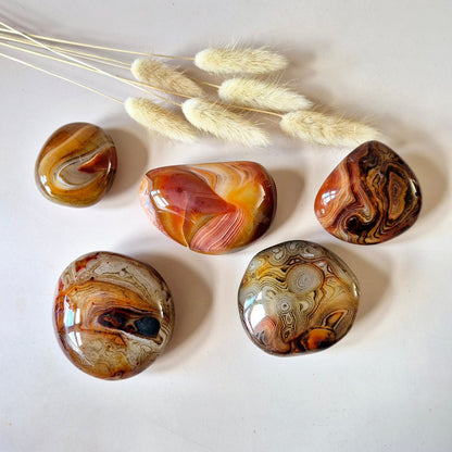 Sardonyx Palmsteen – Krachtige Gepolijste Steen Voor Balans En Zelfvertrouwen (5–10 Cm)