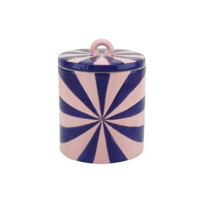 Voorraadpotje - Swirl - Roze/Blauw - 11X11X14,5Cm