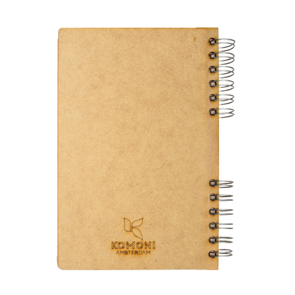 Duurzaam Houten Notitieboek – Komoni – Kolibri Bloem – Hummingbird Flower – Gerecycled Papier – Kolib6B