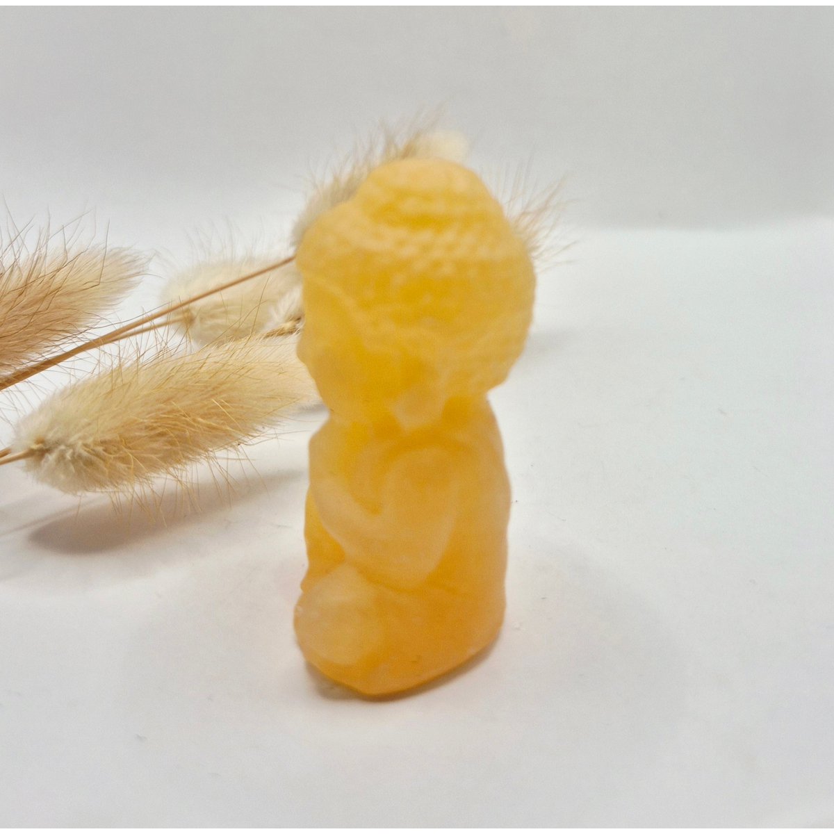 Edelsteen Gele Calciet Buddha 5Cm